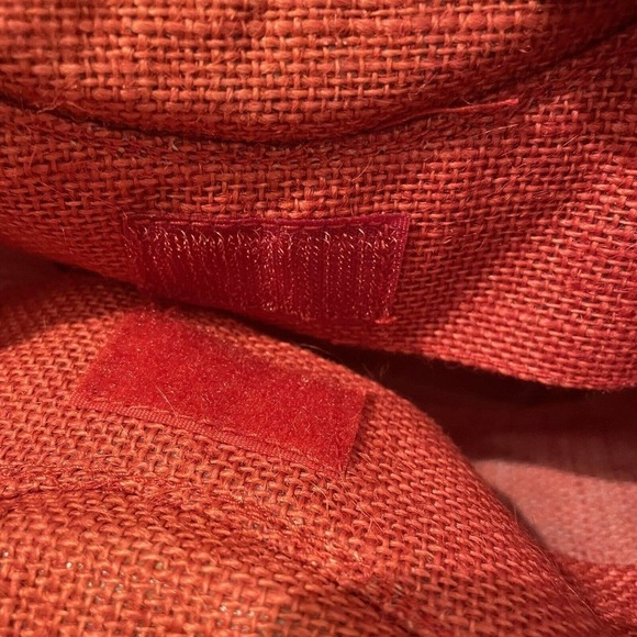 Vintage Marshall Fields Jute Handbag Orange Mini Tote NWT Wooden Handles 90s - Picture 8 of 11